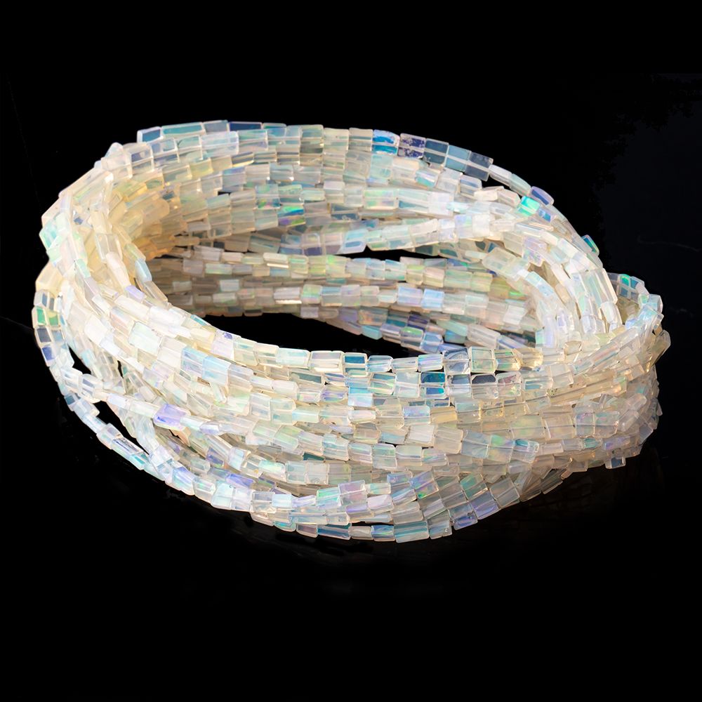 2.5-8mm Ethiopian Opal Plain Rectangle Beads 18 inch 105 pieces