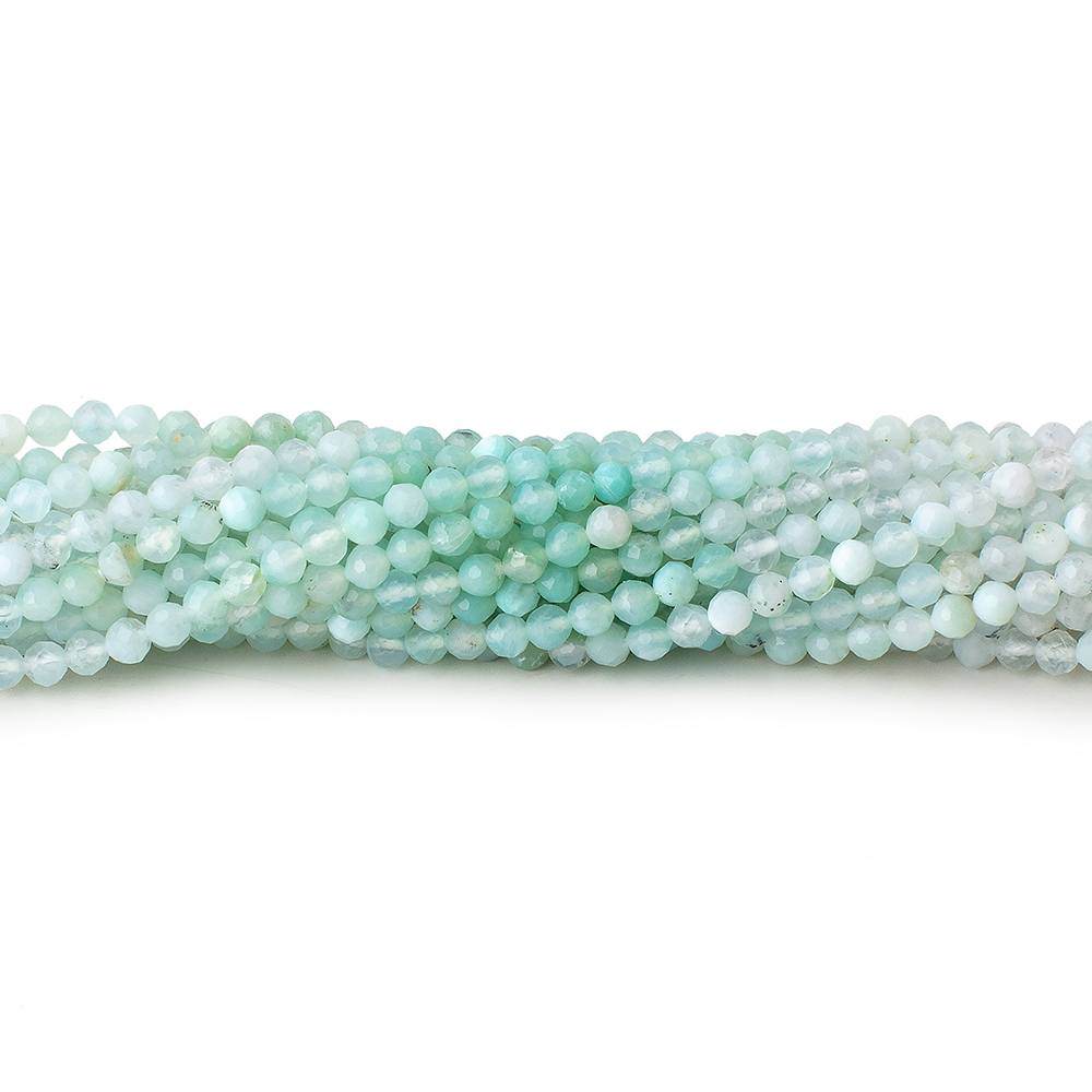 2.5 mm Blue Peruvian Opal Micro Faceted Round Beads 16 inch 155 pieces
