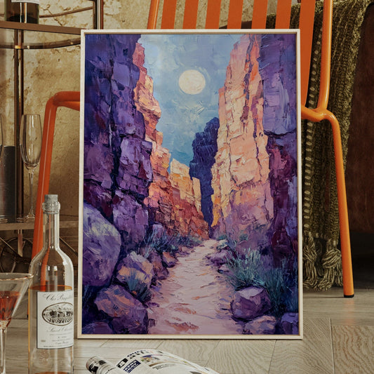 Moonrise Trail Through Painted Canyons