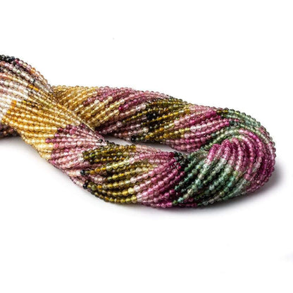 2.5mm Afghani Tourmaline micro faceted round beads 12.75 inch 140 pcs AAA