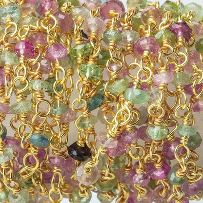 2.5mm Afghani Tourmaline Vermeil Chain by the foot