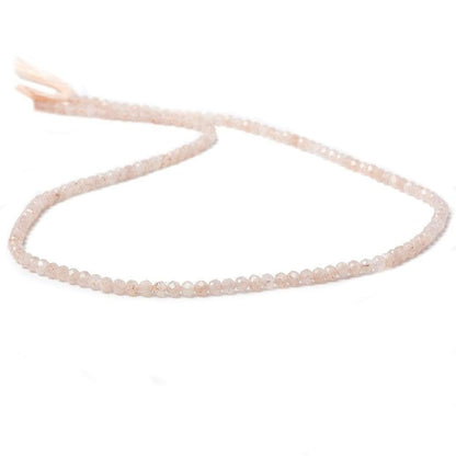 2.5mm Angel Skin Peach Moonstone Micro Faceted rondelles 13 inch 154 beads