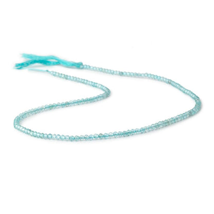 2.5mm Aqua Blue Apatite Micro Faceted Rondelle Beads 12.5 inch 157 pieces AA