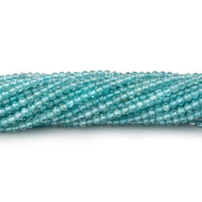 2.5mm Aqua Blue Apatite Micro Faceted Rondelle Beads 12.5 inch 157 pieces AA