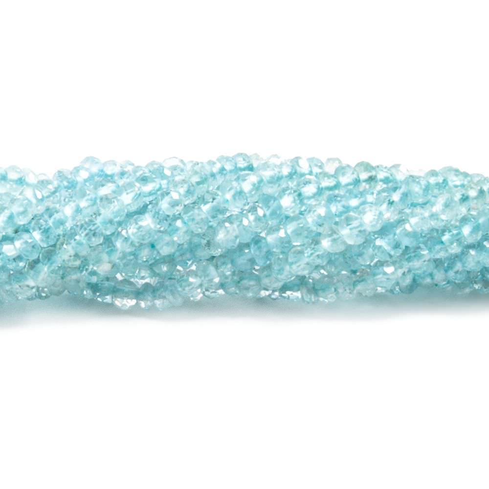 2.5mm Aquamarine faceted rondelle beads 13.5 inches 242 pieces