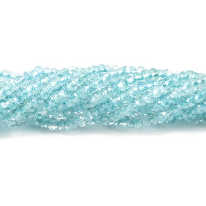 2.5mm Aquamarine faceted rondelle beads 13.5 inches 242 pieces