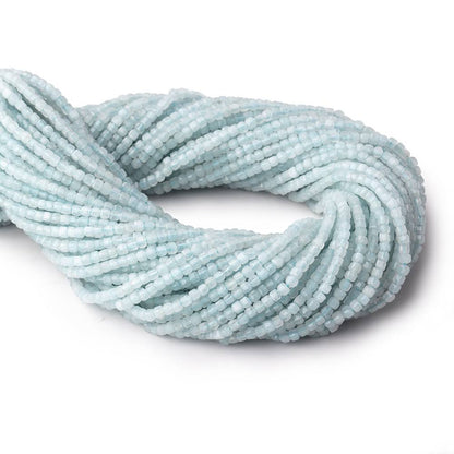 2.5mm Aquamarine Micro Faceted Cube Beads 12.5 inch 126 pieces