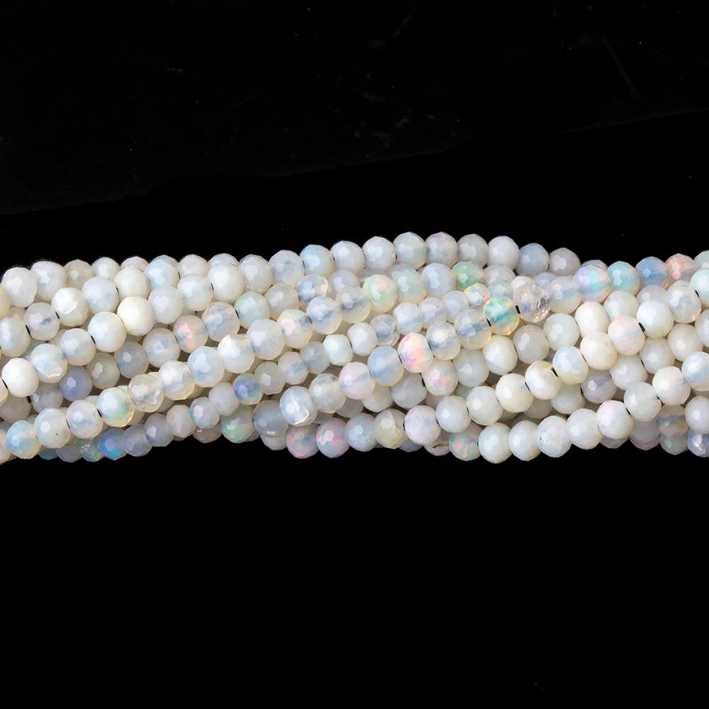 2.5mm Australian Grey Beige Opal micro faceted rondelles 12.5 inch 145 beads