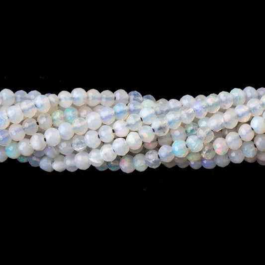 2.5mm Australian Opal micro faceted rondelles 12.5 inch 145 beads