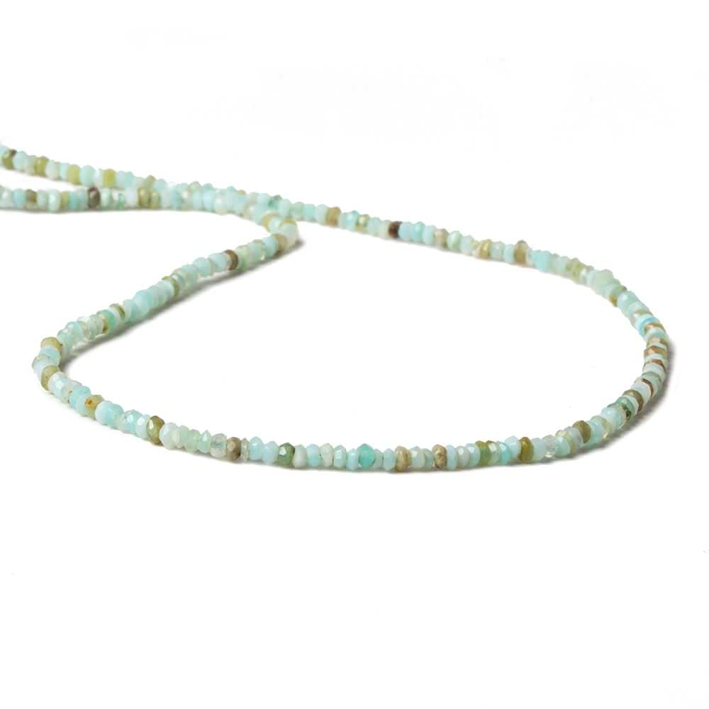 2.5mm Blue Peruvian Opal faceted rondelle beads 13 inch 179 pieces