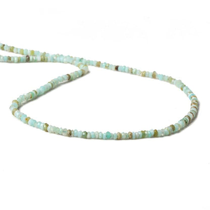 2.5mm Blue Peruvian Opal faceted rondelle beads 13 inch 179 pieces