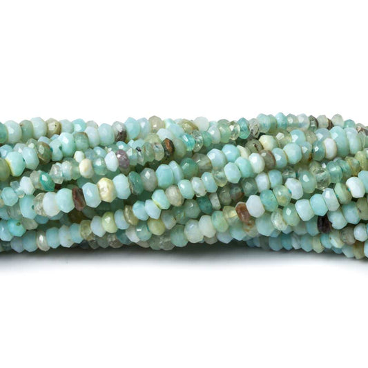 2.5mm Blue Peruvian Opal faceted rondelle beads 13 inch 179 pieces