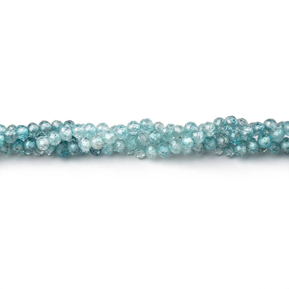 2.5mm Blue Zircon Micro Faceted Rondelle Beads 12.25 inch 150 pieces AA