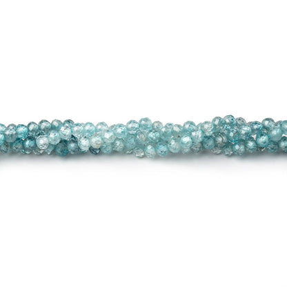 2.5mm Blue Zircon Micro Faceted Rondelle Beads 12.25 inch 150 pieces AA