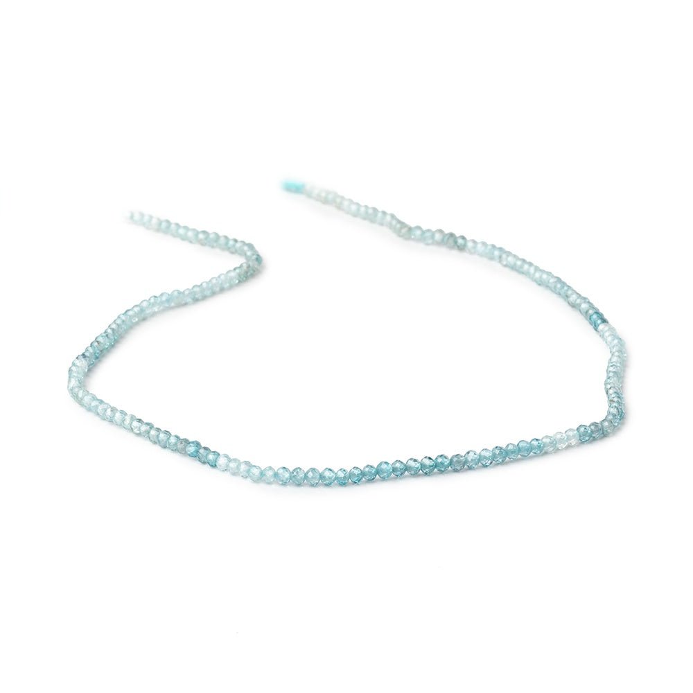 2.5mm Blue Zircon Micro Faceted Rondelle Beads 12.25 inch 150 pieces AA