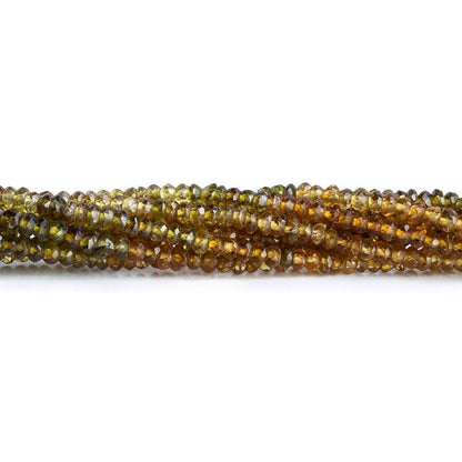 2.5mm Brown Green Tourmaline Faceted Rondelle Beads 13 inch 202 piece