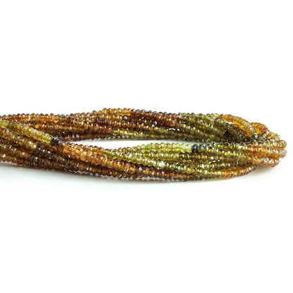 2.5mm Brown Green Tourmaline Faceted Rondelle Beads 13 inch 202 piece