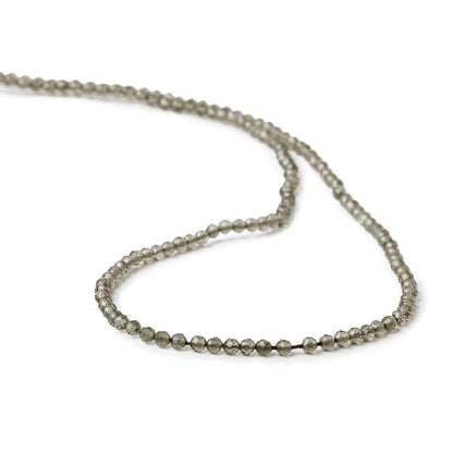 2.5mm Smoky Quartz micro faceted round beads 13 inch 135 pieces