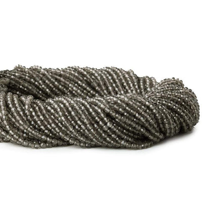 2.5mm Smoky Quartz micro faceted round beads 13 inch 135 pieces