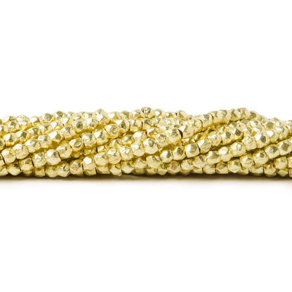 2.5mm Brushed Hand Cut Faceted Nugget Beads