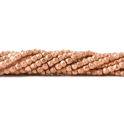 2.5mm Brushed Hand Cut Faceted Nugget Beads