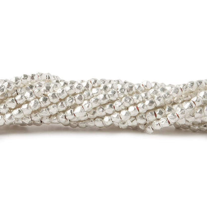 2.5mm Brushed Hand Cut Faceted Nugget Beads