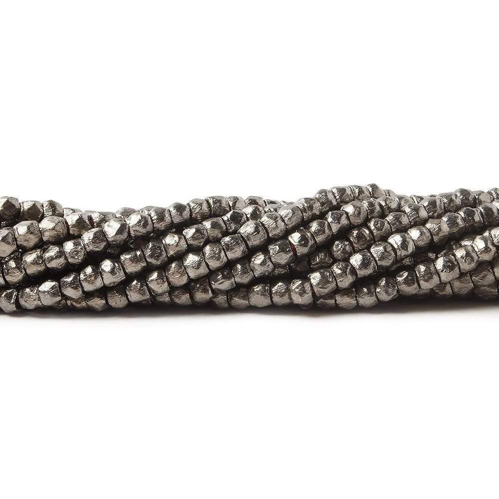 2.5mm Brushed Hand Cut Faceted Nugget Beads