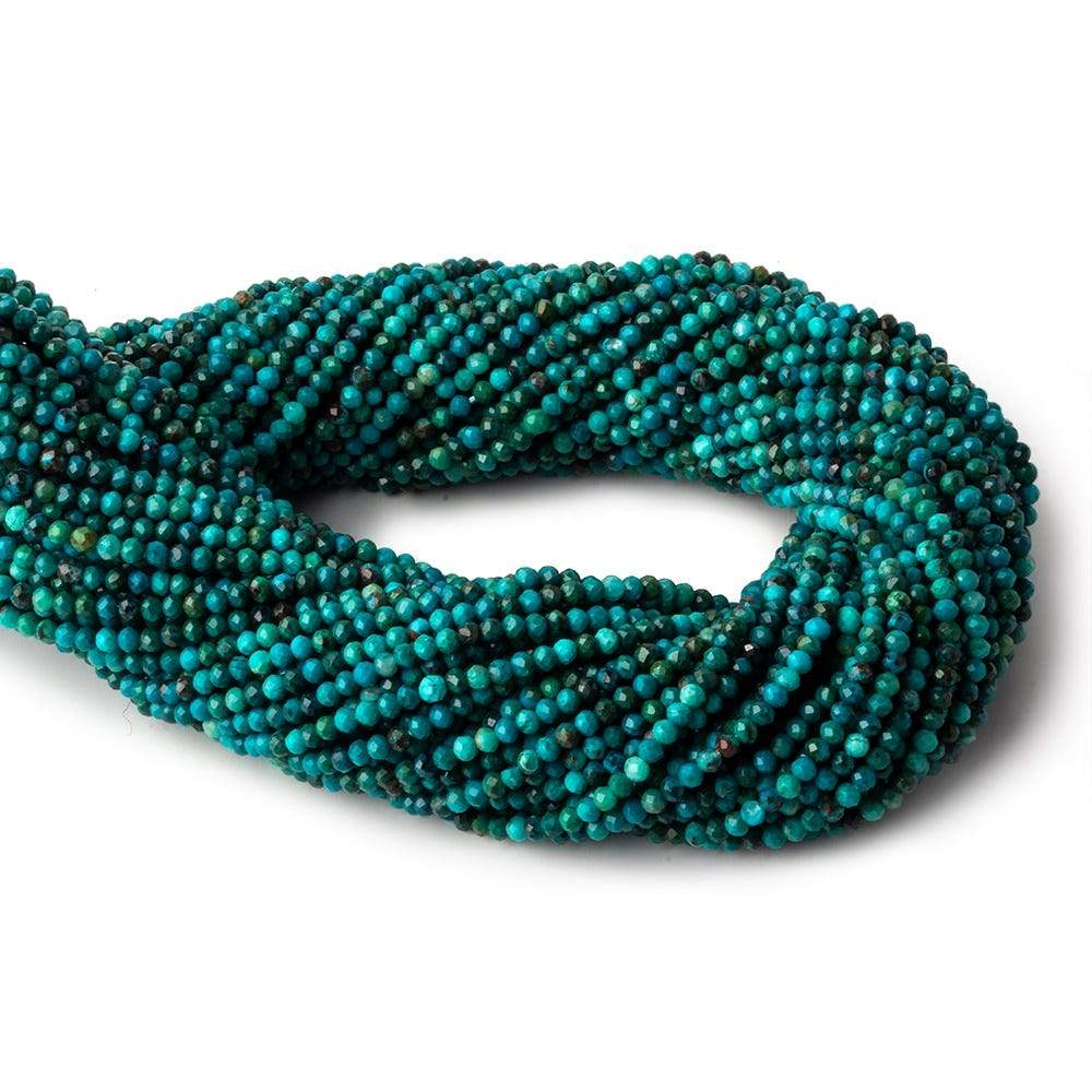 2.5mm Chrysocolla micro faceted round beads 12.5 inch 145 pieces