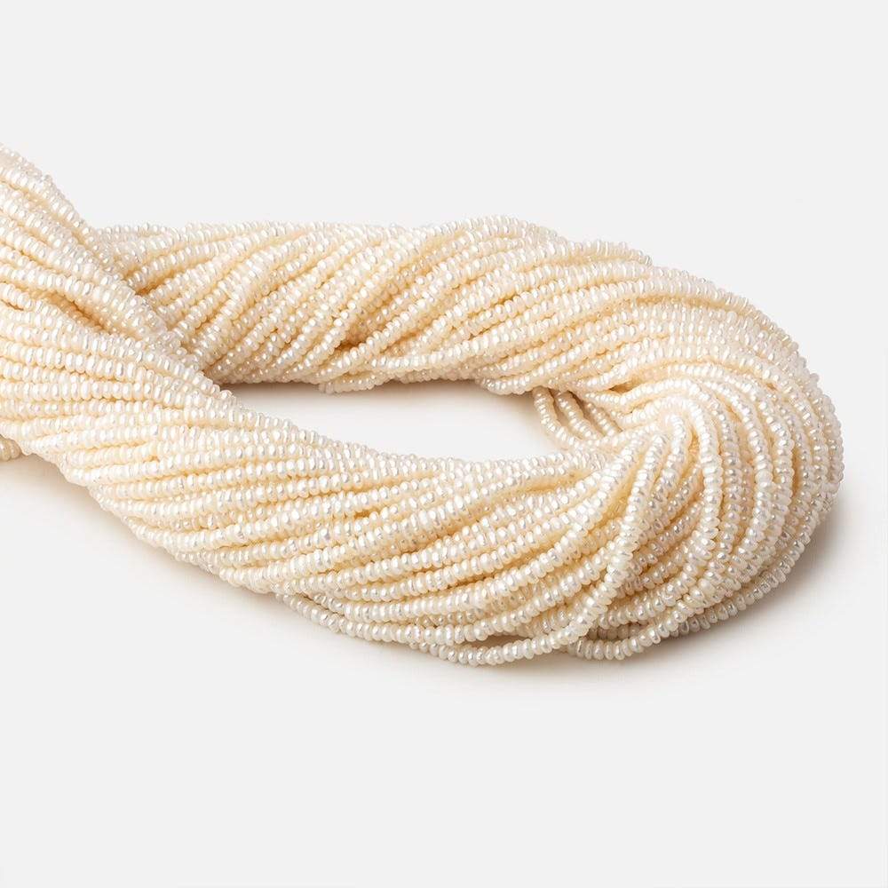 2.5mm Cream White center drilled Baroque freshwater pearls 16 inch 300 pieces