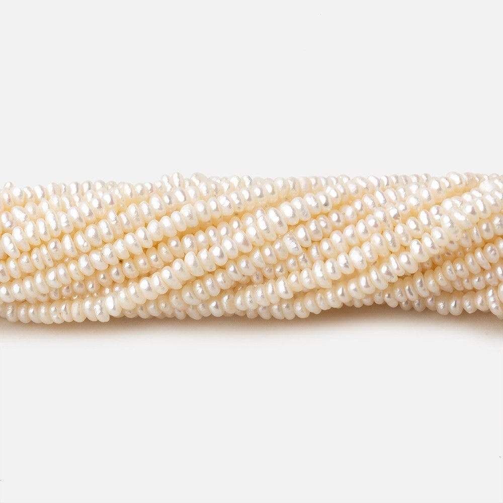 2.5mm Cream White center drilled Baroque freshwater pearls 16 inch 300 pieces