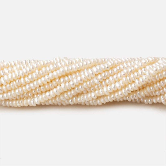 2.5mm Cream White center drilled Baroque freshwater pearls 16 inch 300 pieces