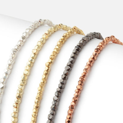 2.5mm Hand Cut Faceted Nugget Beads