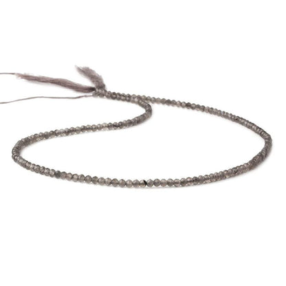 2.5mm Light Grey Moonstone micro faceted rondelles 13 inch 175 beads