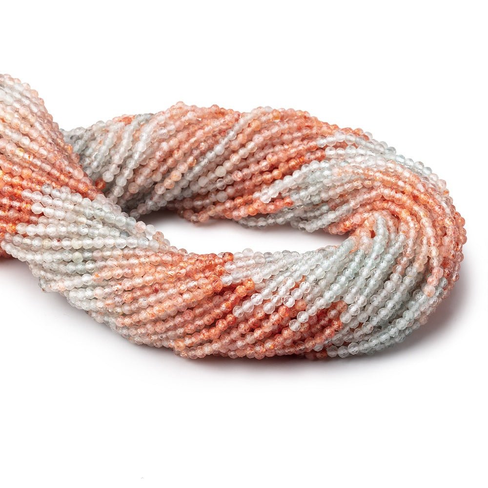 2.5mm Madagascar Sunstone Micro Faceted Round Beads 12 inch 132 pieces