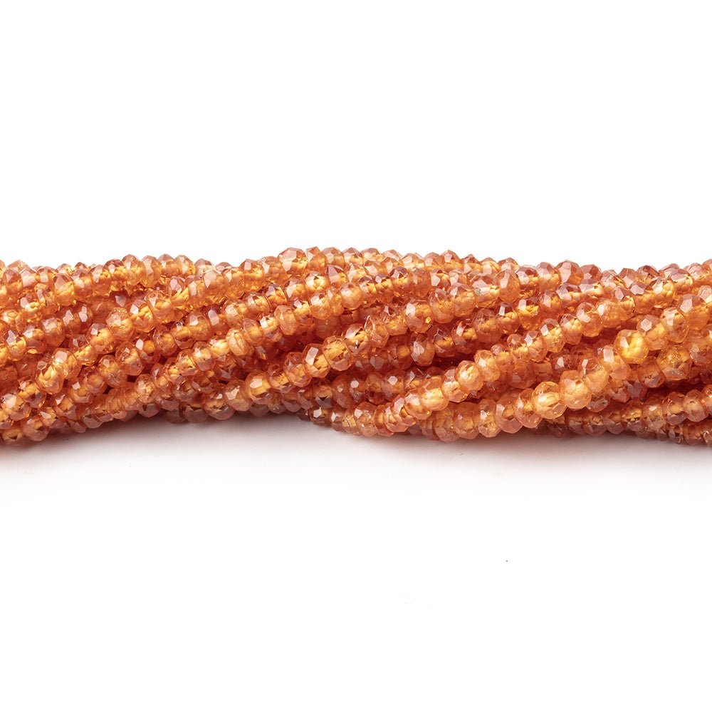 2.5mm Mandarin Garnet Faceted Rondelle Beads 14 inch 200 pieces