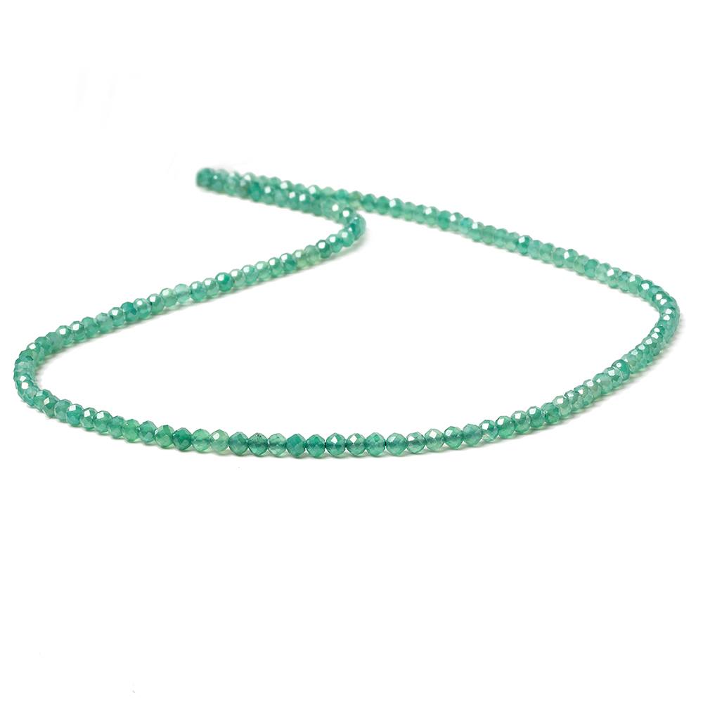 2.5mm Metallic Green Onyx Micro faceted rondelle beads 13 inch 150 pieces