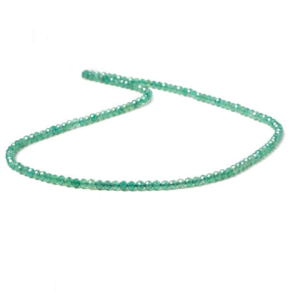 2.5mm Metallic Green Onyx Micro faceted rondelle beads 13 inch 150 pieces