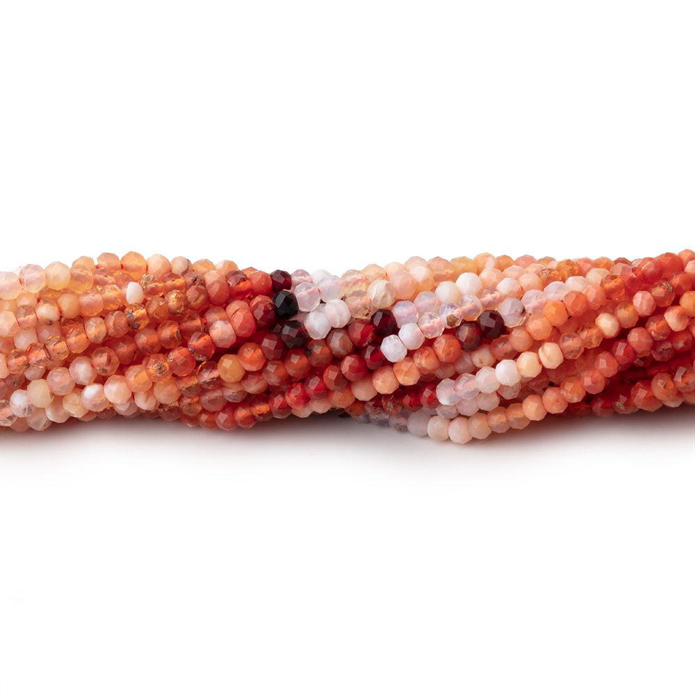 2.5mm Mexican Fire Opal Micro Faceted Rondelle Beads 12.5 inch 170 pieces AA