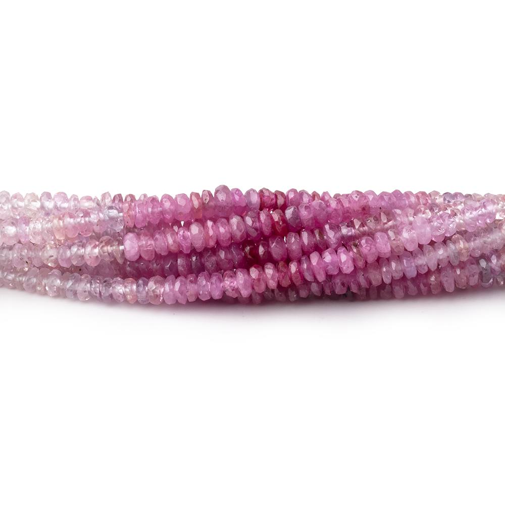 2.5mm Multi Color Fancy Sapphire Faceted Rondelle Beads 16 inch 368 pieces