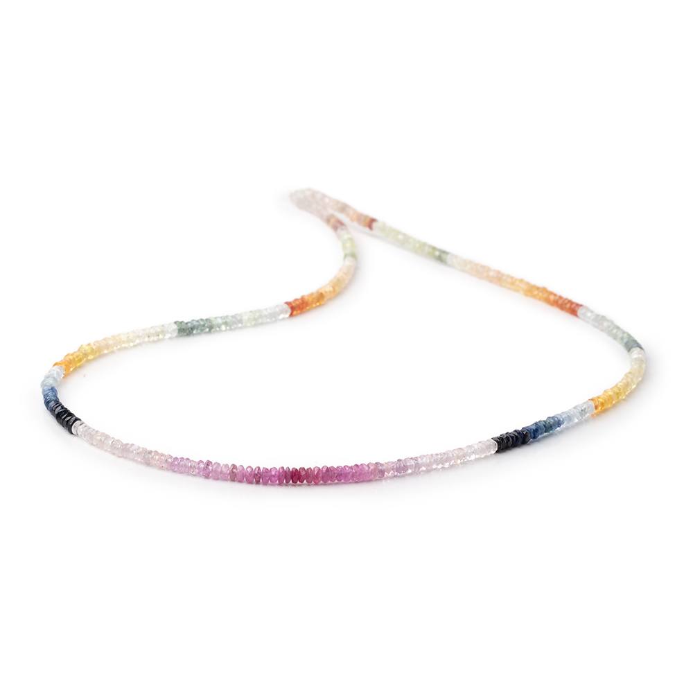 2.5mm Multi Color Fancy Sapphire Faceted Rondelle Beads 16 inch 368 pieces