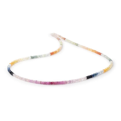 2.5mm Multi Color Fancy Sapphire Faceted Rondelle Beads 16 inch 368 pieces