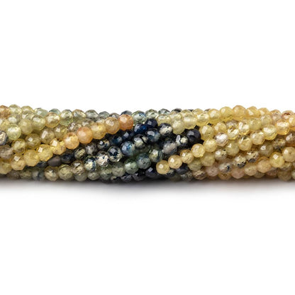 2.5mm Multi Color Fancy Sapphire Micro Faceted Rondelles 12.5 inch 142 beads AA