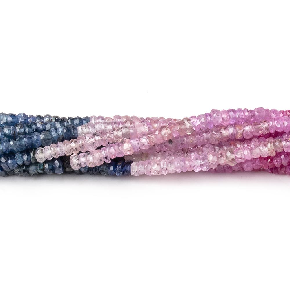 2.5mm Multi Color Sapphire Faceted Rondelle Beads 15.5 inch 300 pieces