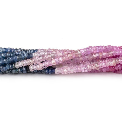 2.5mm Multi Color Sapphire Faceted Rondelle Beads 15.5 inch 300 pieces