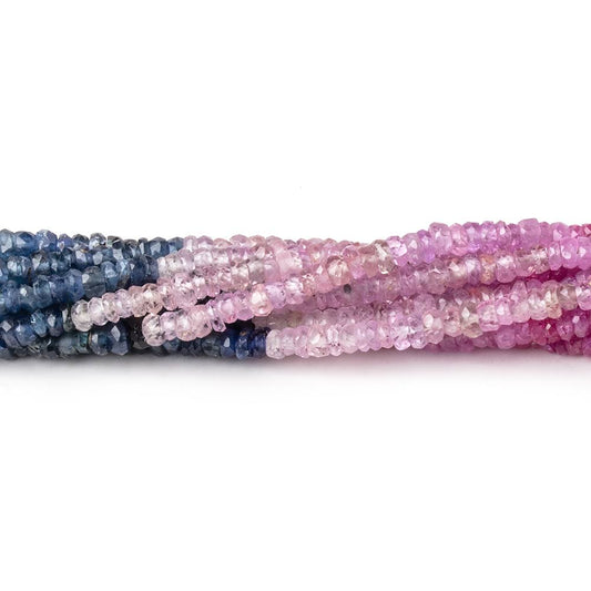 2.5mm Multi Color Sapphire Faceted Rondelle Beads 15.5 inch 300 pieces
