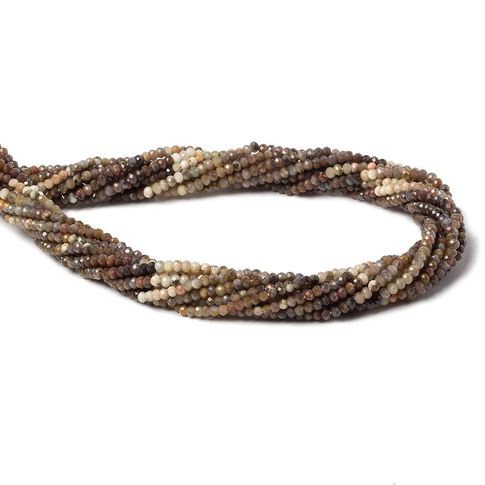 2mm Multi Color Sapphire Micro Faceted rondelle beads 13 inch 160 pcs