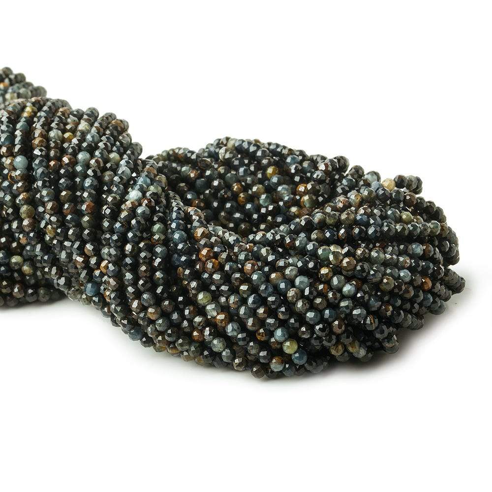 2.5mm Multi Color Tiger's Eye & Tiger Iron microfaceted round beads 13 inch 140 pieces
