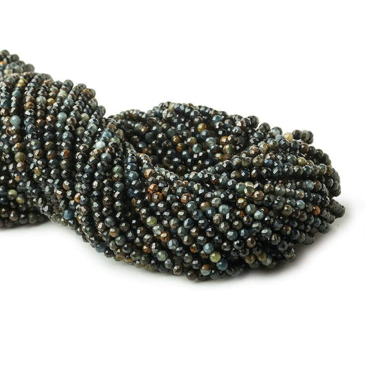 2.5mm Multi Color Tiger's Eye & Tiger Iron microfaceted round beads 13 inch 140 pieces
