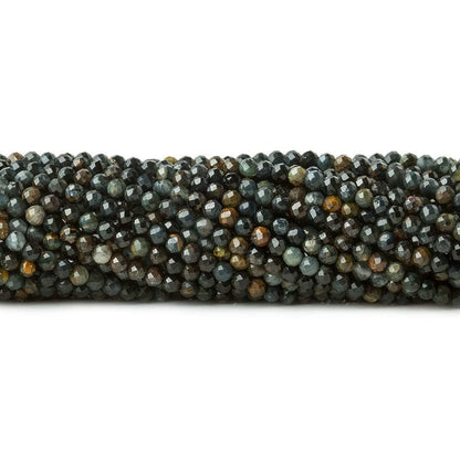 2.5mm Multi Color Tiger's Eye & Tiger Iron microfaceted round beads 13 inch 140 pieces