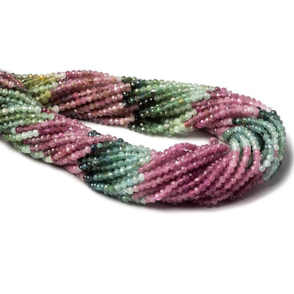 2.5mm Multi Color Tourmaline micro faceted rondelle beads 12.5 inch 178 pieces